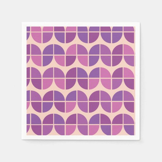 Moderne geometrisch roze Paarse motief uit het mid Servet (Voorkant)