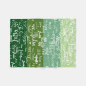 Moderne Geometrische 4 Tonen van Groene Patroon va Fleece Deken (Voorkant (Horizontaal))