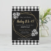 moderne geometrische 4e verjaardag uitnodiging (Staand voorkant)