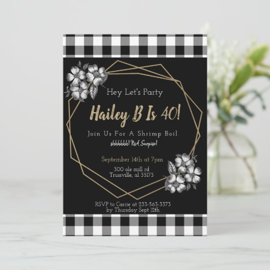  moderne geometrische 4e verjaardag uitnodiging (Staand voorkant)