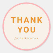 Moderne Geometrische Aangepaste Dank Je Wel Roze O Ronde Sticker (Voorkant)