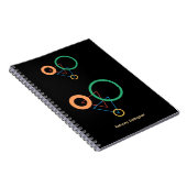 Moderne geometrische aangepaste naam met Abstracte Notitieboek (Rechterzijde)