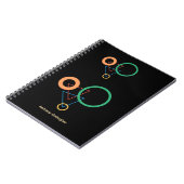 Moderne geometrische aangepaste naam met Abstracte Notitieboek (Linkerzijde)
