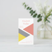 Moderne Geometrische Aangepaste Peach en Grey Visitekaartje (Staand voorkant)