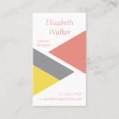 Moderne Geometrische Aangepaste Peach en Grey Visitekaartje (Voorkant)