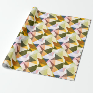 Moderne geometrische aardetinten piramides cadeaupapier