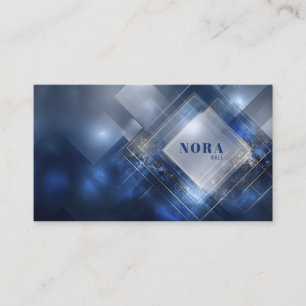 Moderne Geometrische Abstract Blauw Goud Zilver Gl Visitekaartje