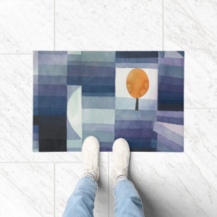 Moderne Geometrische Abstract Blauw Oranje Klee Deurmat