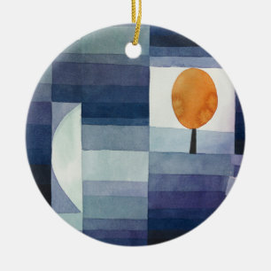 Moderne Geometrische Abstract Blauw Oranje Klee Keramisch Ornament