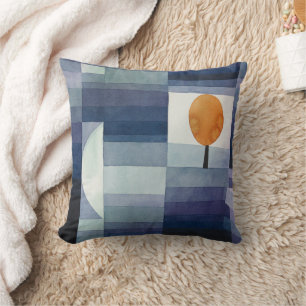 Moderne Geometrische Abstract Blauw Oranje Klee Kussen