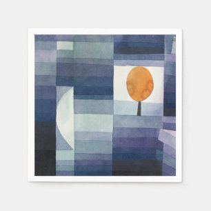 Moderne Geometrische Abstract Blauw Oranje Klee Servet