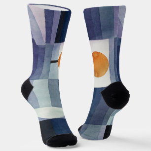 Moderne Geometrische Abstract Blauw Oranje Klee Sokken
