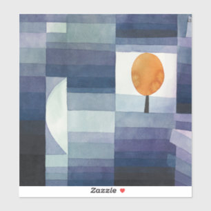 Moderne Geometrische Abstract Blauw Oranje Klee Sticker