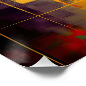 Moderne geometrische Abstract met boomstructuur Perfect Poster (Hoek)