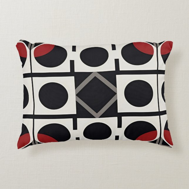 Moderne Geometrische Abstract Met Cirkels Accent Kussen (Voorkant)