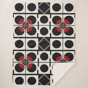 Moderne Geometrische Abstract Met Cirkels Sherpa Deken