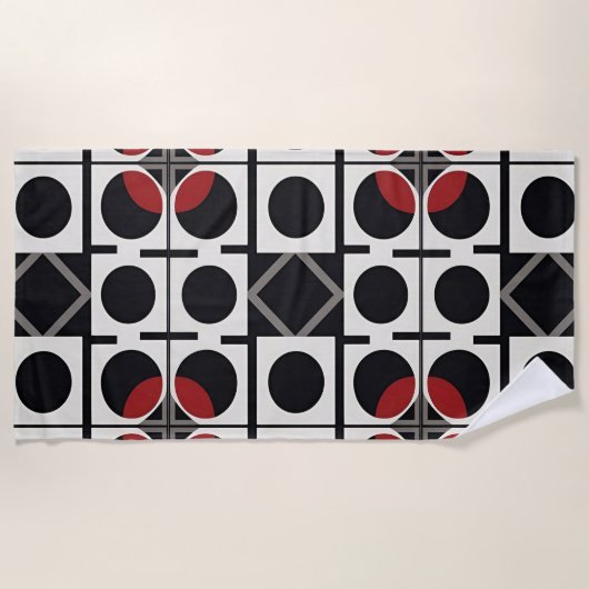 Moderne Geometrische Abstract Met Cirkels Strandlaken (Voorkant)