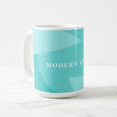Moderne geometrische abstracte aqua mint, aangepas koffiemok (Voorkant links)