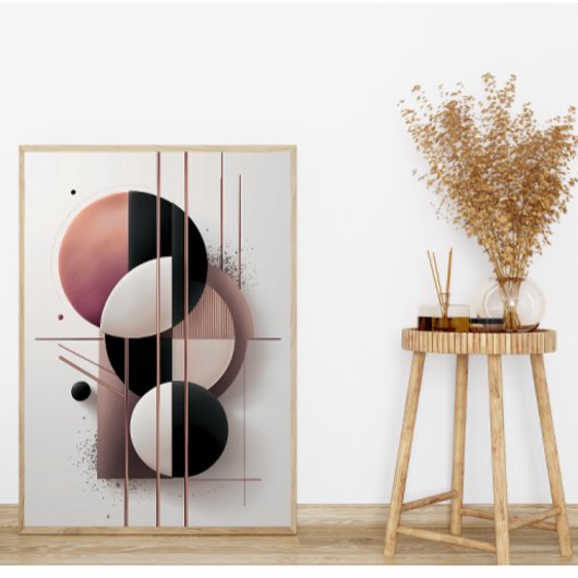 Moderne geometrische Abstracte Auburn Elegant Mini Poster