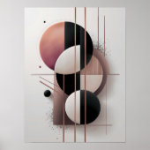 Moderne geometrische Abstracte Auburn Elegant Mini Poster (Voorkant)