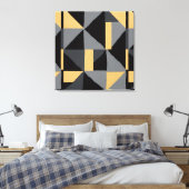 Moderne geometrische abstracte canvas | Luxe zwart Afdruk (Insitu (Slaapkamer))