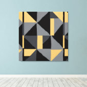 Moderne geometrische abstracte canvas | Luxe zwart Afdruk (Insitu (Houten vloer))