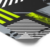 Moderne geometrische Abstracte collage met strepen Poster (Hoek)