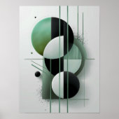 Moderne geometrische Abstracte groene elegante min Poster (Voorkant)