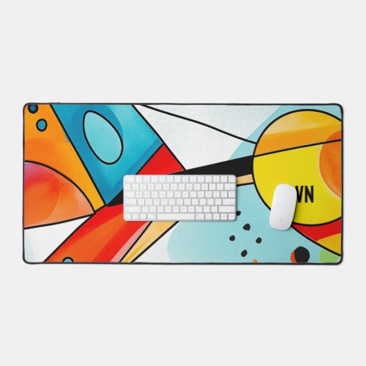 Moderne geometrische Abstracte heldere kleuren Bureaumat (Keyboard & Muis)