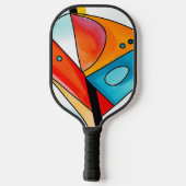 Moderne geometrische Abstracte heldere kleuren Ini Pickleball Paddle (Achterkant)