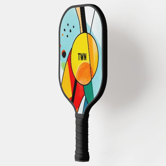 Moderne geometrische Abstracte heldere kleuren Ini Pickleball Paddle (Links)