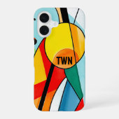 Moderne geometrische Abstracte heldere kleuren iPhone 16 Hoesje (Achterkant)