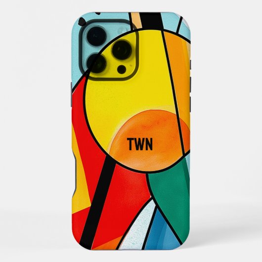 Moderne geometrische Abstracte heldere kleuren iPhone Hoesje (Achterkant)