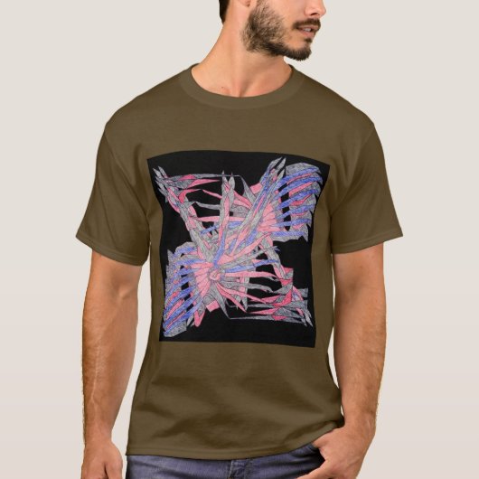 Moderne Geometrische Abstracte Heren Kunst T-shirt (Voorkant)