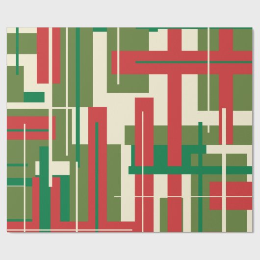 Moderne Geometrische Abstracte Kerstmis uit de mid Cadeaupapier (Vlak)