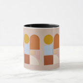 Moderne Geometrische Abstracte Koffiemok Mok (Midden)