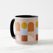 Moderne Geometrische Abstracte Koffiemok Mok (Voorkant links)