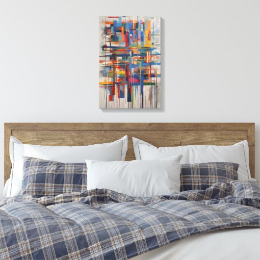 Moderne geometrische Abstracte kunst Canvas Afdruk (Insitu (Slaapkamer))