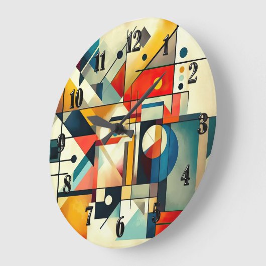 Moderne geometrische Abstracte kunst kleurrijk Grote Klok (Hoek)