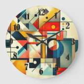 Moderne geometrische Abstracte kunst kleurrijk Grote Klok (Voorkant)