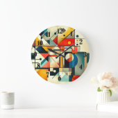 Moderne geometrische Abstracte kunst kleurrijk Grote Klok (Huis)