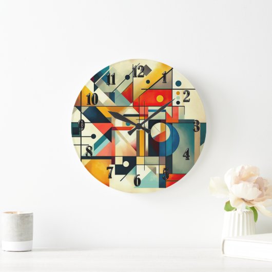 Moderne geometrische Abstracte kunst kleurrijk Grote Klok (Huis)