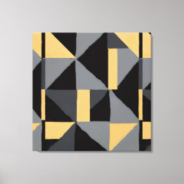 Moderne geometrische abstracte kunst | Luxe zwart Canvas Afdruk
