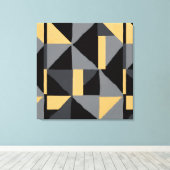 Moderne geometrische abstracte kunst | Luxe zwart Canvas Afdruk (Insitu (Houten vloer))