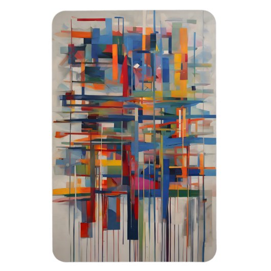 Moderne Geometrische Abstracte Kunst Magneet (Verticaal)