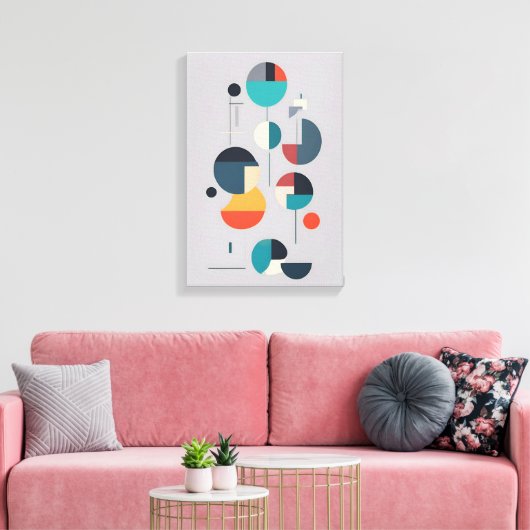 Moderne geometrische Abstracte kunst - minimalisti Canvas Afdruk (Insitu (Woonkamer))