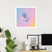 Moderne geometrische Abstracte kunst Poster (Thuiskantoor)