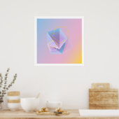 Moderne geometrische Abstracte kunst Poster (Keuken)