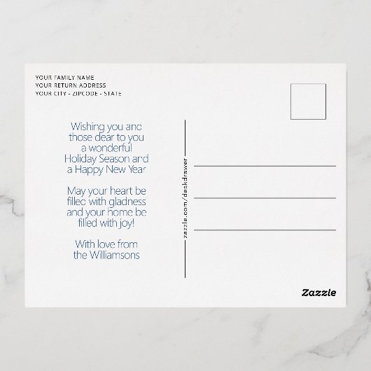 Moderne Geometrische Abstracte Kunstpatroongoud Folie Feestdagen Briefkaart (Achterkant)