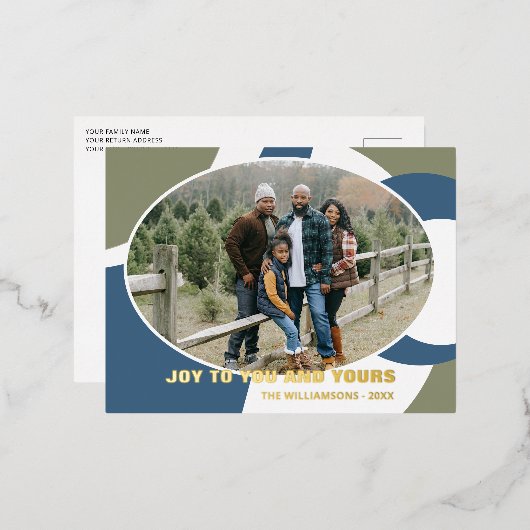 Moderne Geometrische Abstracte Kunstpatroongoud Folie Feestdagen Briefkaart (Voorkant / Achterkant)